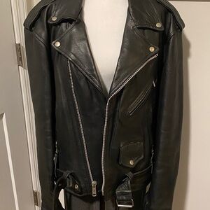 Mens Classic Black Biker Jacket
